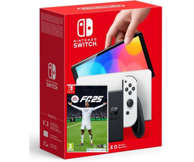 Ігрова консоль Nintendo Switch (OLED model) White + Гра EA SPORTS FC 25 (російська версія)