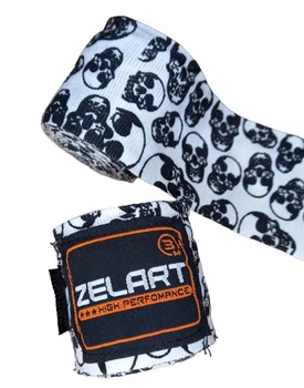 Бинты боксерские 4456R-118 EVERLAST 3м пара хлопок с эластаном черный/белый принт