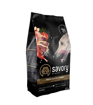 Сухой корм Savory Dog Adult All Breeds rich in Fresh Duck and Rabbit для всех пород с мясом утки и кроликом 3 кг (30174)