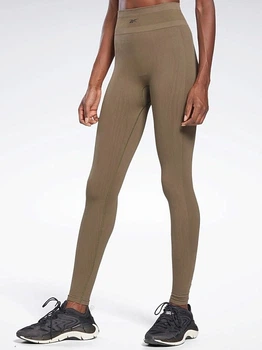 Спортивные леггинсы для фитнеса высокие женские Reebok Ubf Myoknit Tight H49122 S Хаки (4065423330314)
