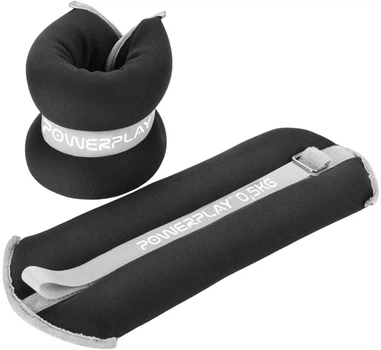 Утяжелители-манжеты для ног и рук PowerPlay PP-4349 Ankle/Wrist Weights 2 шт х 0.5 кг Черные (PP_4349_Black_0.5)