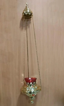 Лампада круглая подвесная из латуни