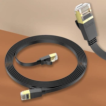 Сетевой кабель для интернета Hoco USO7 Ethernet 6Gbit 3m для роутера маршрутизатора ПК, Черный