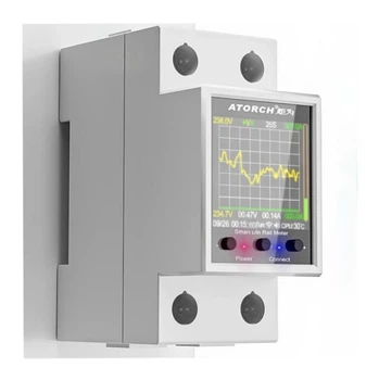 Умный счетчик Atorch GR2PWS 100A с Lcd WiFi дисплеем на DIN рейку Белый