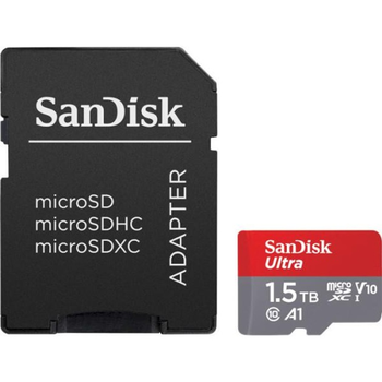 Карта памяти microSDXC (UHS-1) SanDisk Ultra A1 1,5TB class 10 (R150MB/s) +SD-адаптер (SDSQUAC-1T50-GN6MA)