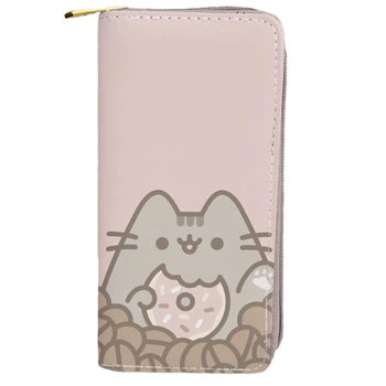 Кошелек клатч портмоне Pusheen cat Кот с пончиком 19х10см Нежно-розовый n-12268