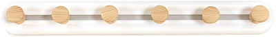 Планка з 6-ма гачками MBM MY HOME HP-01/6 WHITE/WOOD