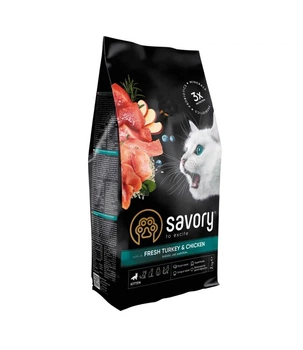 Сухий корм Savory Kitten Chicken with Fresh Turkey and Chicken для кошенят з м'ясом індички та курки 2 кг (30143)