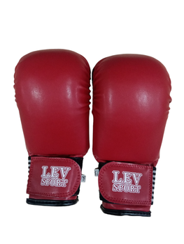 Накладки перчатки каратэ Lev Sport кожзам красный size M