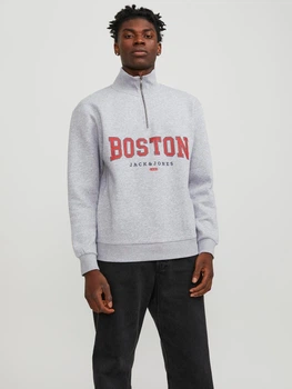 Світшот Jack&Jones Bradley Cedric Half Zip Сірий 2XL 12257392