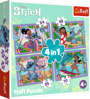 Puzzle Trefl Disney Lilo & Stitch Szalony dzień 4 w 1 207 elementów (5900511346336)