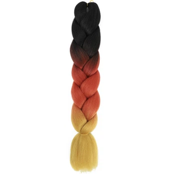 Канекалон Jumbo Braid омбре різнокольорова коса три кольори довжина 60 см Вага 100 грам Термостійкий C36