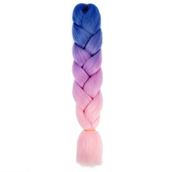 Канекалон Jumbo Braid омбре разноцветная коса три цвета длинна 60 см Вес 100 грам Термостойкий C27