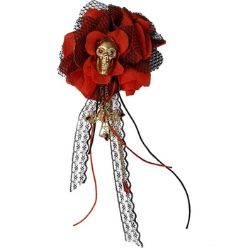 Брошка - шпилька Santa Muerte New з підвісками SETA Decor 24-608RD-GL