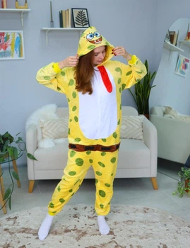 Жіноча кігурумі доросла та підліткова Kigurumi Nickelodeon Sponge Bob Губка Боб Жовтий S 145-155 см (1127)