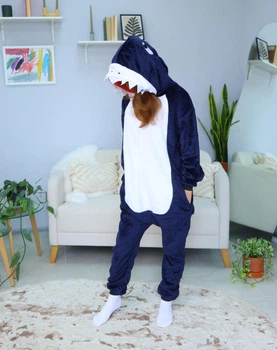Жіноча кігурумі доросла та підліткова Kigurumi Акула Мегалодон Темно-синій XL 175-185 см (1124)