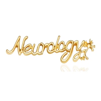Значок (пин) BROCHE брошь бижутерия Медицина Neurology Неврология золотистый BRGV114445