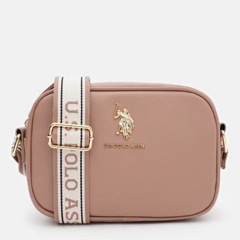 Сумка кросс-боди через плечо женская маленькая U.S. Polo Assn 27A55115-AA00A Бежевая (786662157930_1159815302)