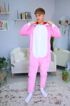 Мужские кигуруми взрослая и подростковая Kigurumi Акула Мегалодон Розовый XL 175-185 см (1122/2)