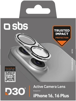 Захисне скло Hurtel SBS Active Camera Lens D3O для камери Apple iPhone 16/16 Plus (5907769364723)