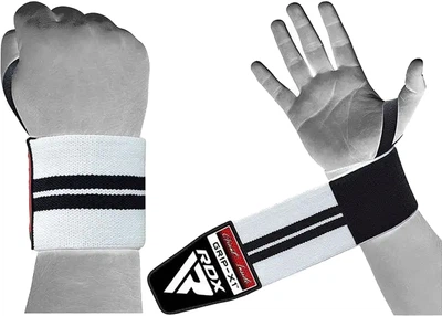 Бинти для зап'ясть (кистьові бинти) RDX W3 Plus Gym Wrist Wrap Black/White (WAH-W3W+)