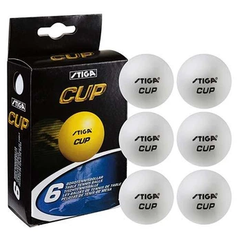 Кулі для настільного тенісу Stiga Cup 3, 6 шт., білий. (C-6)