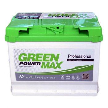 Аккумулятор автомобильный GREEN POWER MAX 62Ah (+/-) (600EN) (22380)[50448]