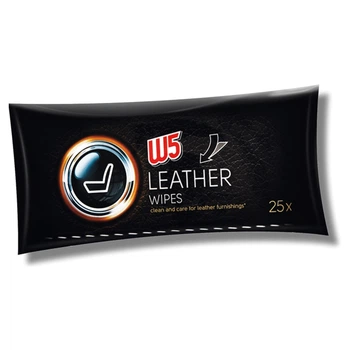 Салфетки для авто , кожаной мебели и изделий из кожи W5 Black Furniture & Leather Wipes 25шт / уп