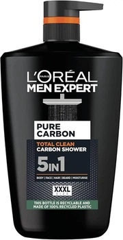 Чоловічий гель L'oréal Men Expert PURE CARBON Total Clean Shower Gel 5 в 1 1L
