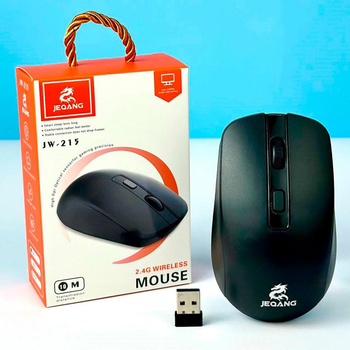Беспроводная оптическая USB мышка Jeqang JW-215 USB adapter 2,4Ghz сенсор 800/1600 DPI Black