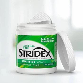 Очищуючі серветки Stridex з саліцилової кислотою і алое 90 шт