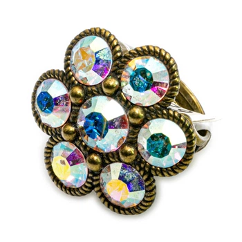 Кольцо "Сияющий цветок" от Michal Negrin с кристаллами Swarovski