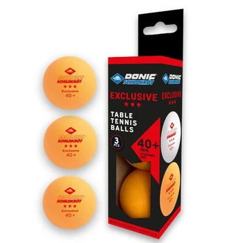 Мячи для настольного тенниса DONIC EXCLUSIVE 3stars 40+ комплект 3 штуки orange