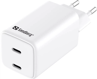 Ładowarka Sandberg 2x USB-C 65W GaN III White (441-56)