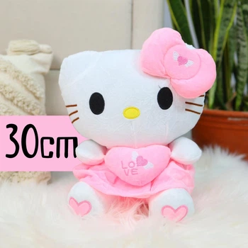 Мягкая игрушка обнимашка Аниме Onegai My Melody Hello Kitty Хеллоу Китти 30 см My Kigu Плюшевый Бело-розовый (9059)