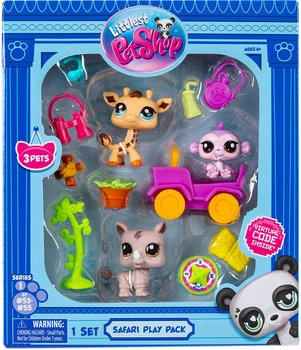 Игровой набор Hasbro Littlest Pet Shop Сафари 3 фигурки с аксессуарами (524)