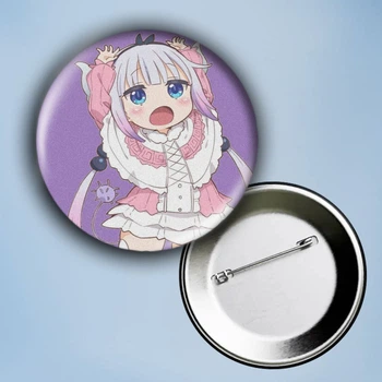 Значок на булавке Аниме Дракон-горничная Кобаяши #11 металлический 56 мм