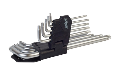 Набор шестигранных ключей Torx Miol (T10-T50, 9 шт) ключи звездообразные удлиненные (22767)