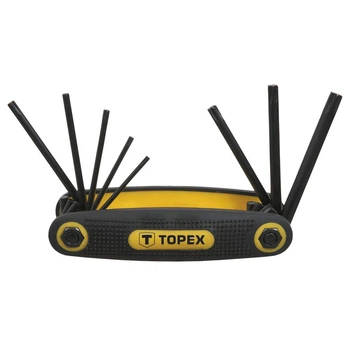 Набір ключів шестигранних Torx Topex (T9-T40, 8 шт) ключі зіркоподібні (22744)