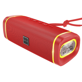 Красная портативная Bluetooth колонка с LED подсветкой Borofone BR32 BT V5.3.