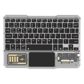 Беспроводная клавиатура для пк и планшетов iPad & Tab KB333 Bluetooth USB 2.4Гц RGB Черный Прозрачный