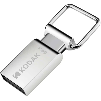 USB флеш-накопитель Flash Drive 2.0 Kodak 64GB K112 Mini в металлическом корпусе, цвет - серебристый