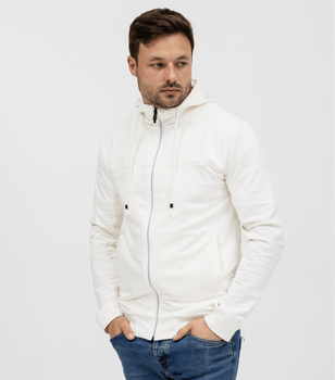 Кофта больших размеров на молнии - HECTOR - 18157 - 3XL - Белый