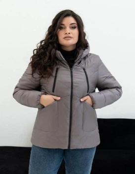 Женская демисезонная куртка с капюшоном MODA 000431 44 Серый (M -000431 /2 A )