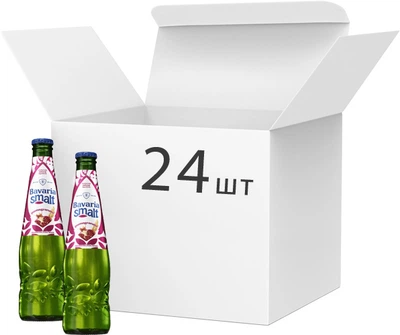 Упаковка напою солодового безалкогольного газованого Bavaria Smalt Pomegranate світле фільтроване 0% 0.33 л х 24 шт (8714800026017)