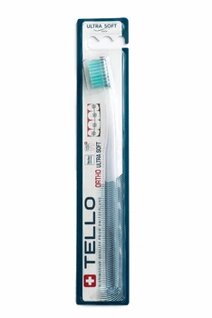 Зубна щітка Tello Orto Телло Орто 4920 Ultra Soft d 0,10 мм з бірюзовою щетинкою