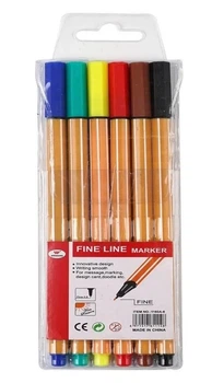 Ручки капілярні Stenson WW00412ST "Fine Line" у наборі 6 кольорів