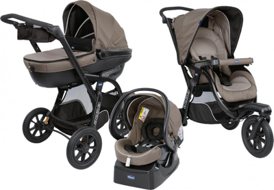 Универсальная коляска 3 в 1 Chicco Trio Active3 Top Коричневая (79270.34) Chicco