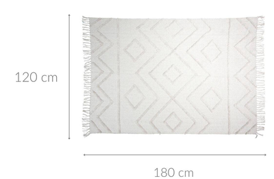 Килим Home Styling Collection для спальні бохо ворсистий бавовна 120 x 180 см Білий (8720573167635)