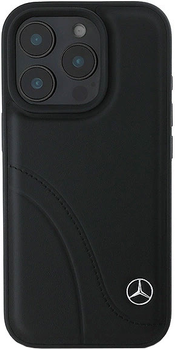 Панель Mercedes-Benz Curved Stitches Leather для Apple iPhone 16 PRO Black (MEHCP16L23RBCSK)